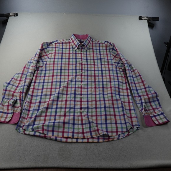 Paul & Shark Other - Paul & Shark Yachting Shirt Mens 44 Soft Touch Plaid Button Down Long Sleeve